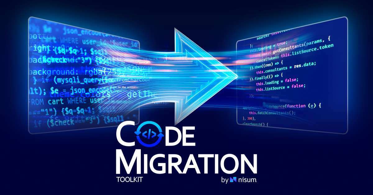 holographic image of our GenAI-Powered Code Migration Toolkit migrating data from one screen to another